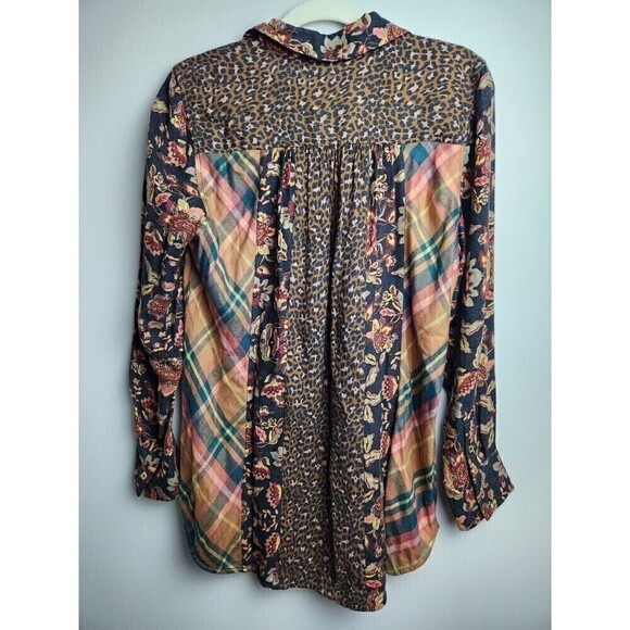 Soft Surroundings Icon Print Mix Tunic Shirt Black Thrush Sz M NWT *Flawed* - Picture 5 of 14